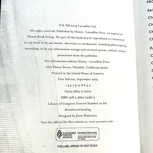 Star Wars: The Weapon of a Jedi: A Luke Skywalker Adventure 1st Edition HC 2015 - Picture 5 of 8